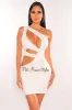 White One Shoulder Cut Out Mini Dress sold by Hot Miami Styles