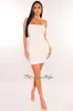 White Double Elastic Straps Crisscross Ruched Dress sold by Hot Miami Styles