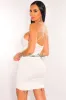 White Double Elastic Straps Crisscross Ruched Dress sold by Hot Miami Styles