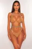 Mocha Halter O Ring Triangle Cut Bikini Top sold by Hot Miami Styles