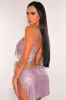 Lilac Rhinestone Mesh Chain Crop Top sold by Hot Miami Styles