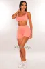 HMS Essential: Blush Crop Top Biker Shorts Two Piece Set sold by Hot Miami Styles