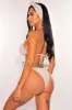 Stone Textured Padded Halter Scrunch Butt Bikini + Headband sold by Hot Miami Styles