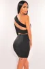 Black One Sleeve Cut Out Back Mini Dress sold by Hot Miami Styles