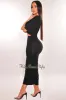 Black Short Sleeve Cut Out Ruched Maxi Dress sold by Hot Miami Styles