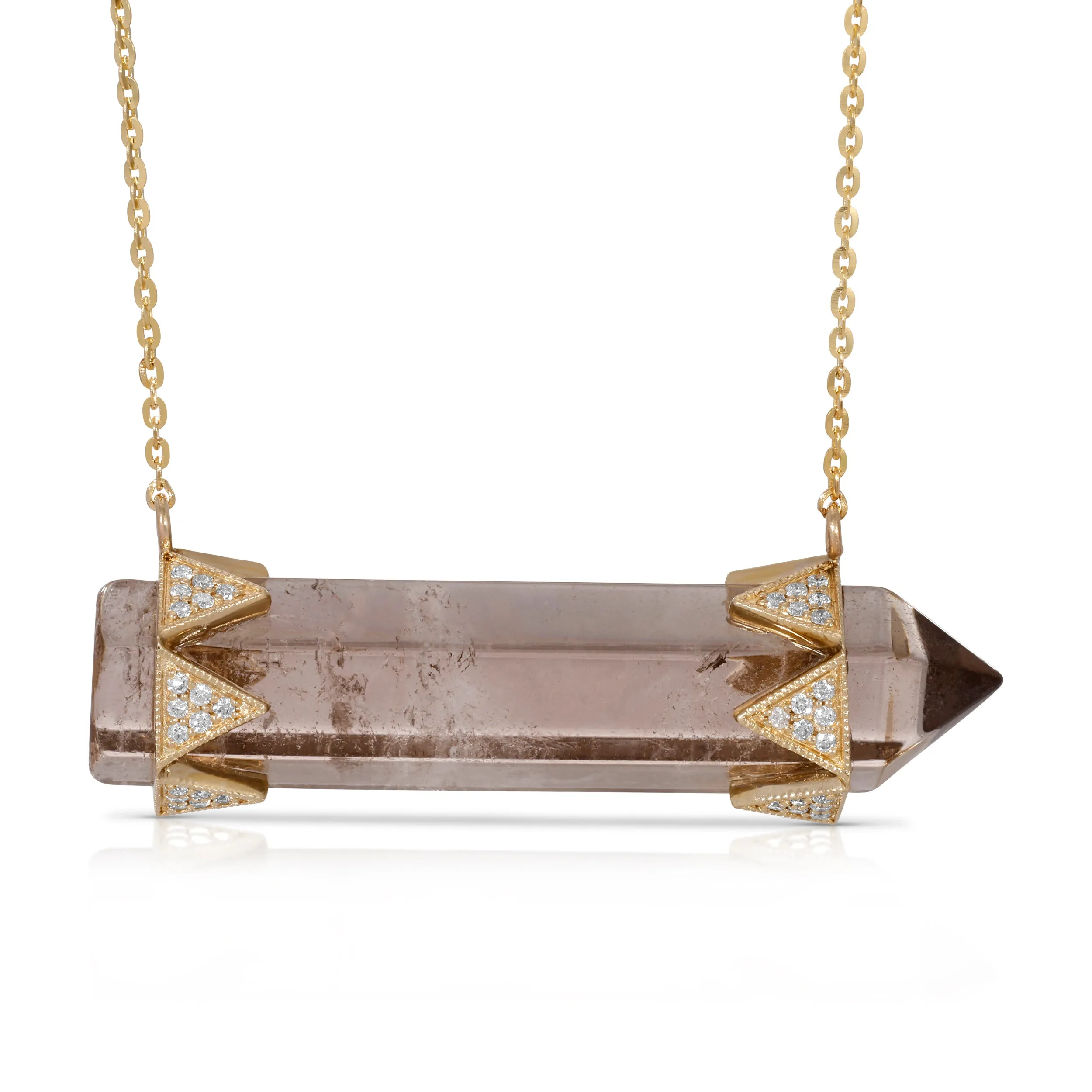 Smokey Quartz Horizontal Crystal Diamond Crown Necklace sold by House of Harlow 1960 product image thumbnail 3