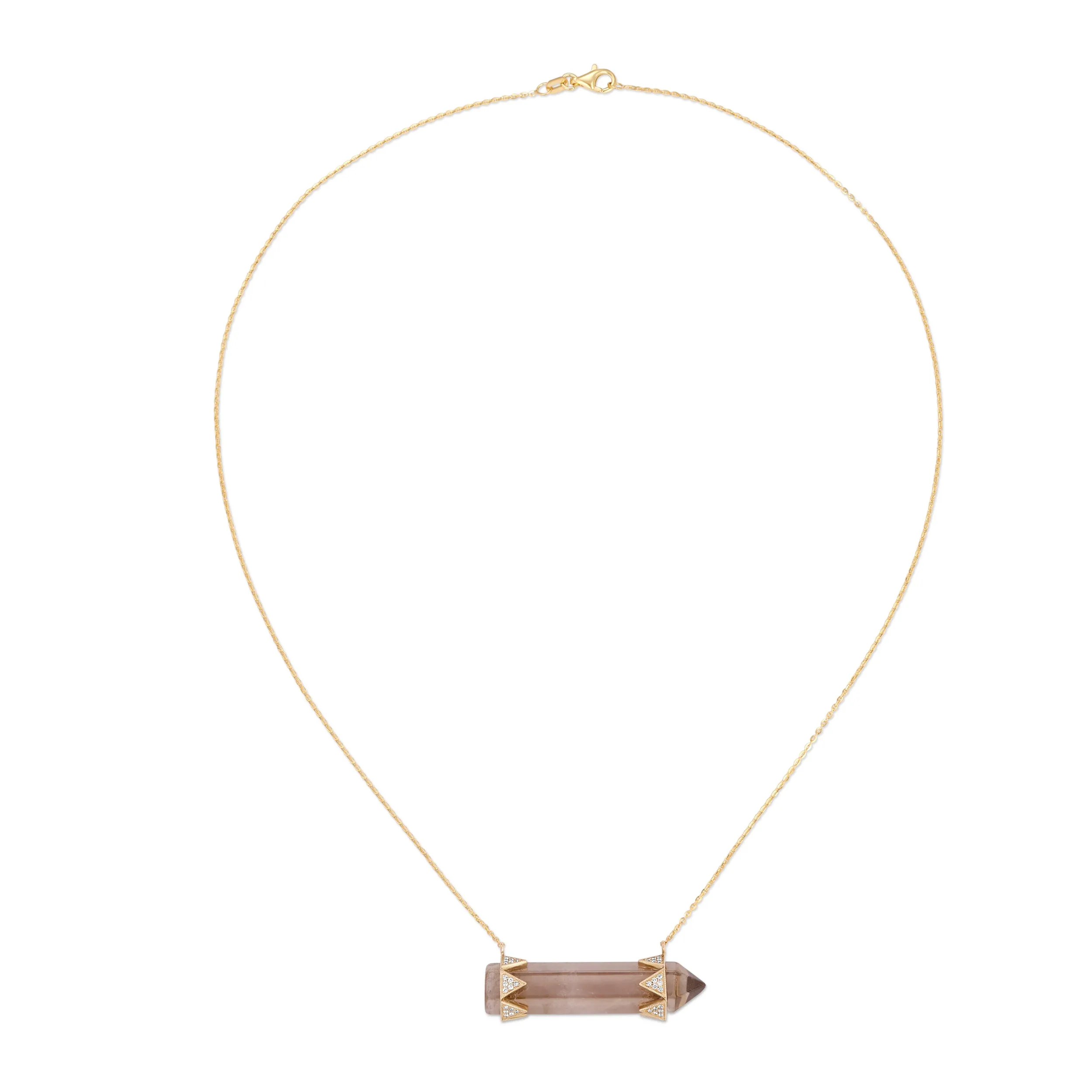 Smokey Quartz Horizontal Crystal Diamond Crown Necklace sold by House of Harlow 1960 product image thumbnail 2