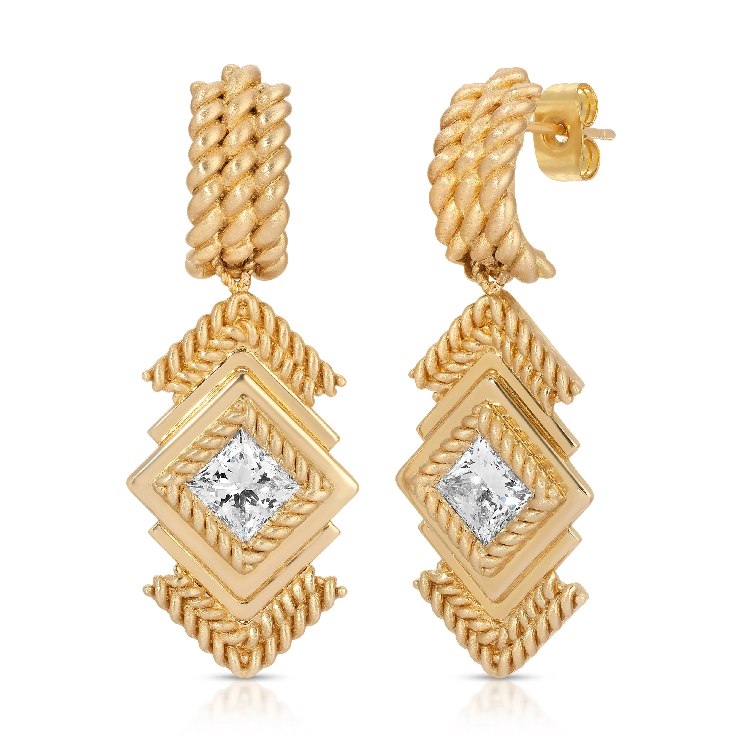 Bespoke Rope Diamond Earrings sold by House of Harlow 1960 product image thumbnail 3