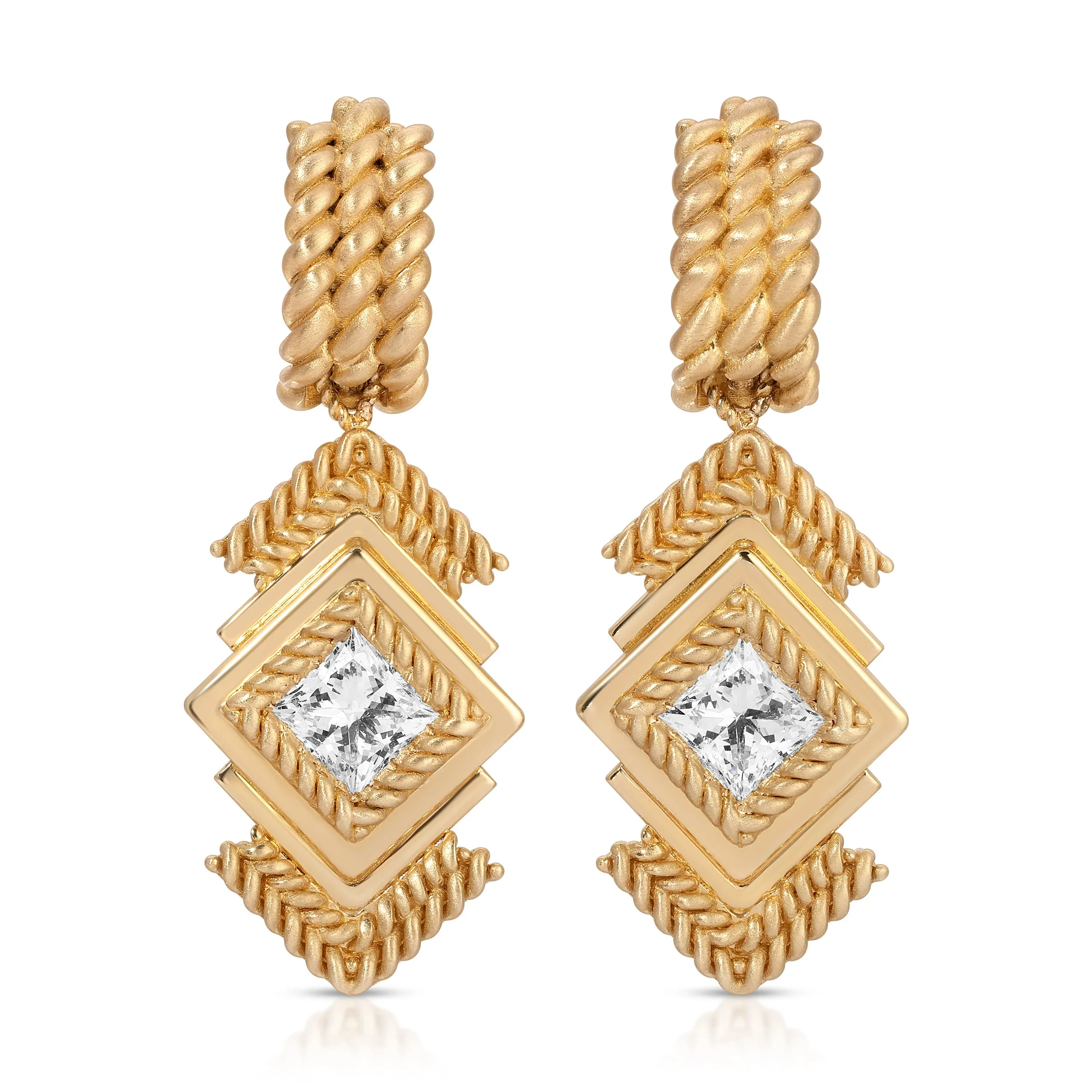 Bespoke Rope Diamond Earrings sold by House of Harlow 1960