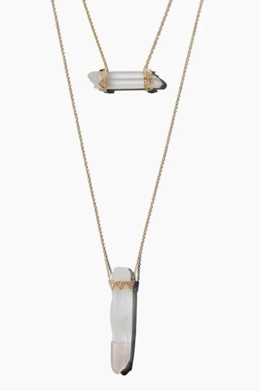 Two Drop Crystal Crown Necklace sold by House of Harlow 1960