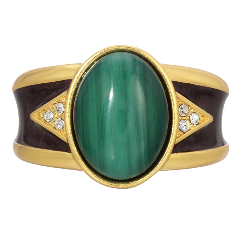 Malachite Madera Signet Ring sold by House of Harlow 1960