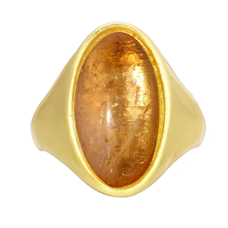 Honeycomb Citrine Signet Ring sold by House of Harlow 1960