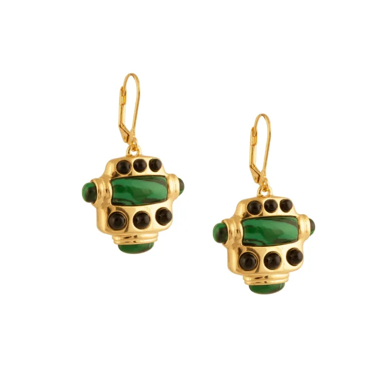 Malachite Onyx Lock Earrings sold by House of Harlow 1960