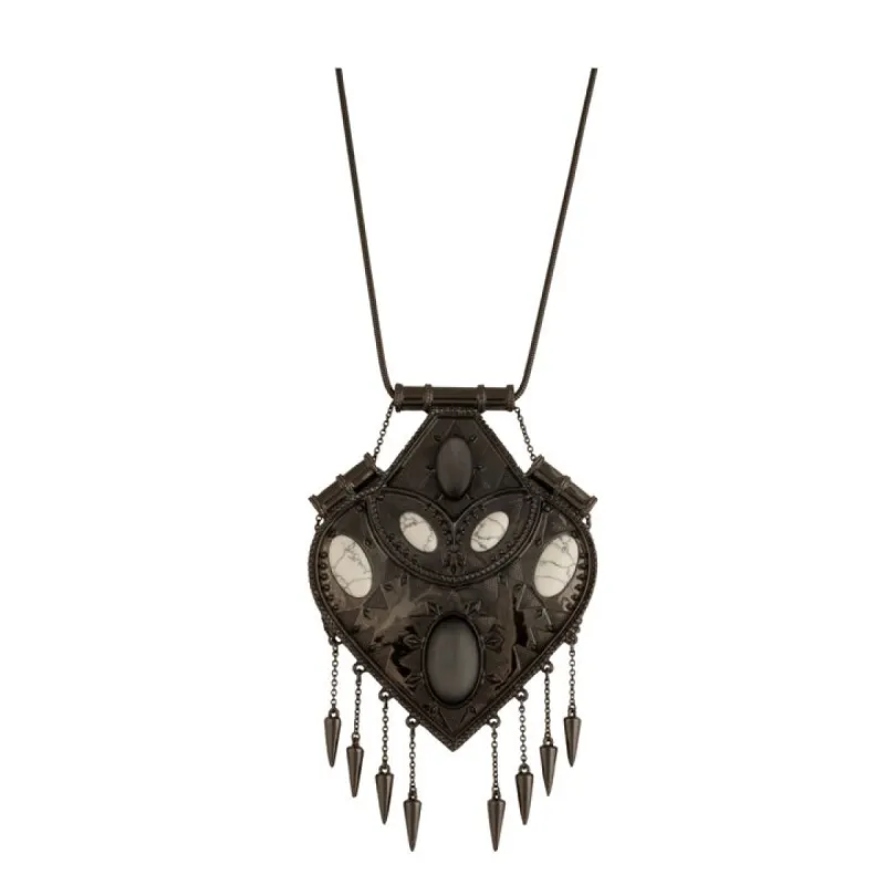 Gunmetal Large Pendant Necklace sold by House of Harlow 1960