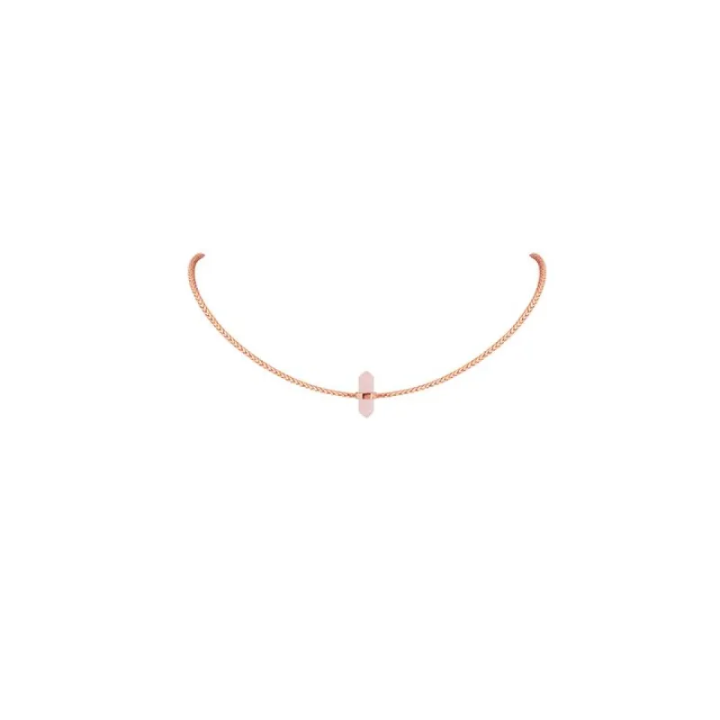 Rose Quartz Single Crystal Choker Necklace sold by House of Harlow 1960