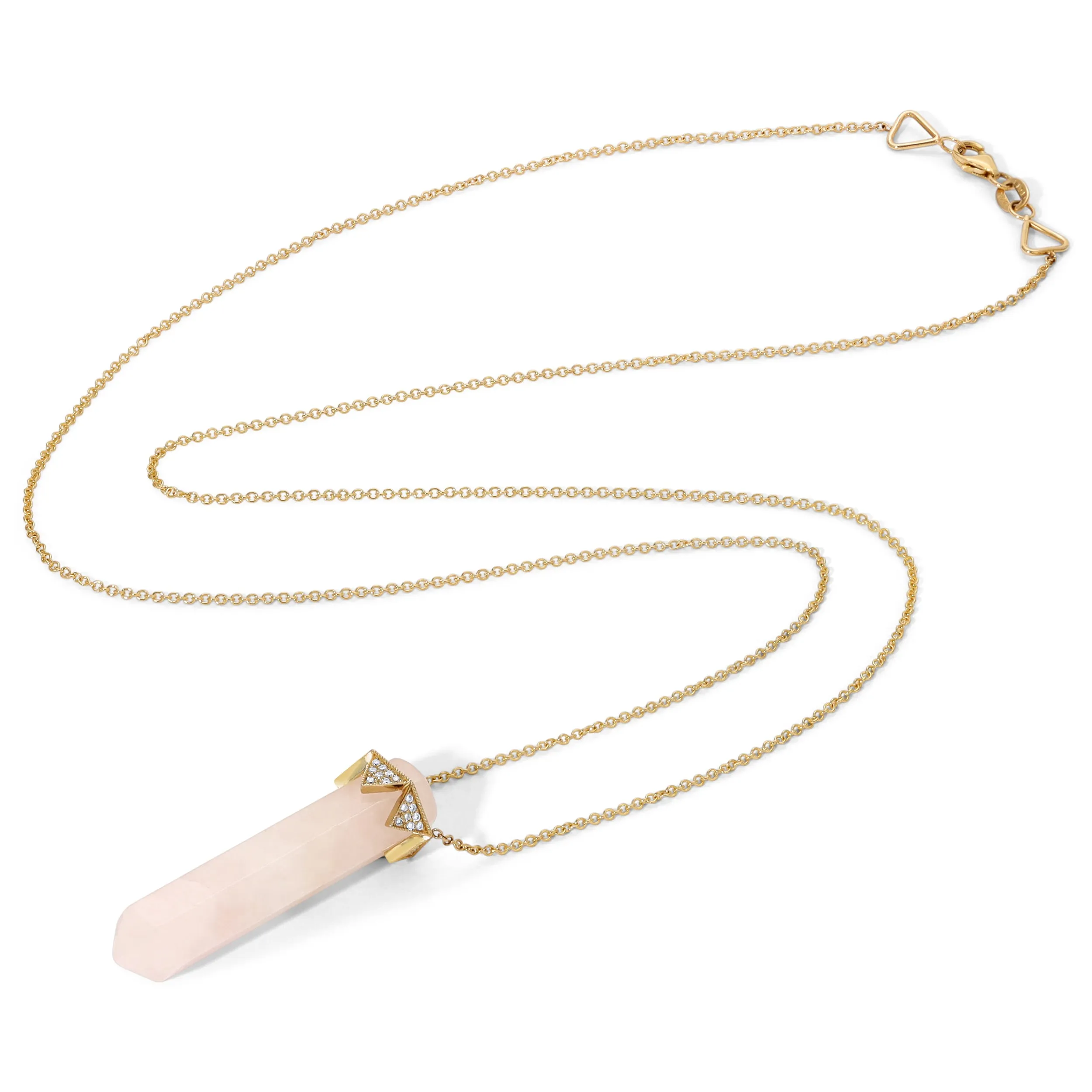 Rose Quartz Vertical Pendant Diamond Crown Necklace sold by House of Harlow 1960 product image thumbnail 3