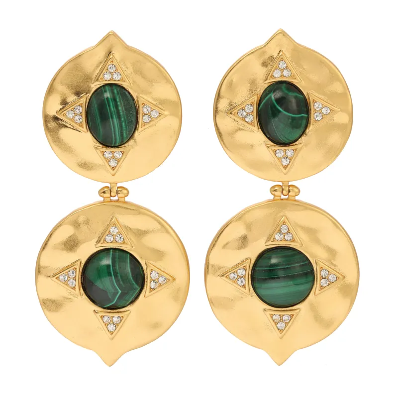 Malachite Coin Earrings sold by House of Harlow 1960