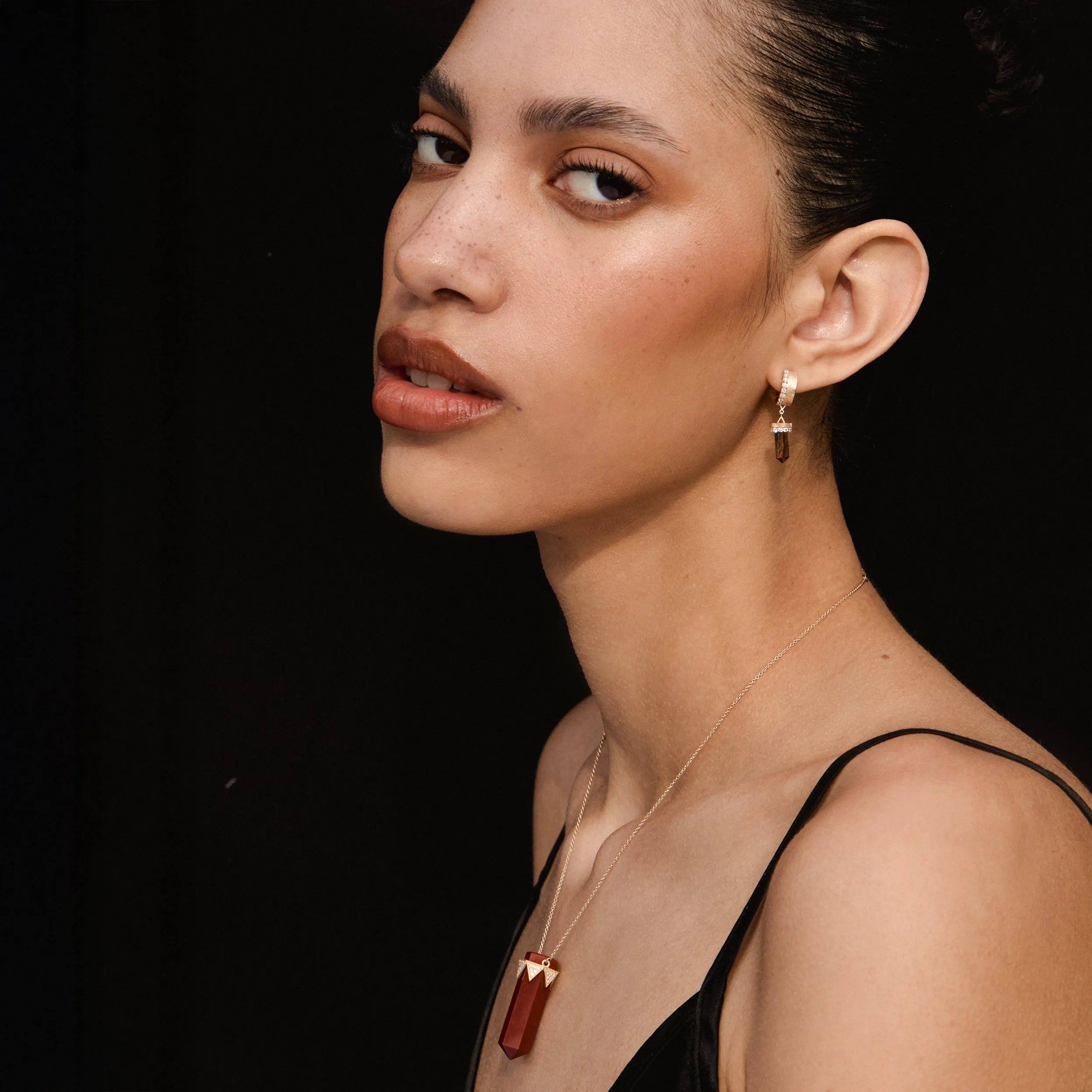 The Nova Red Jasper Vertical Diamond Crown Necklace x McMullen sold by House of Harlow 1960 product image thumbnail 2