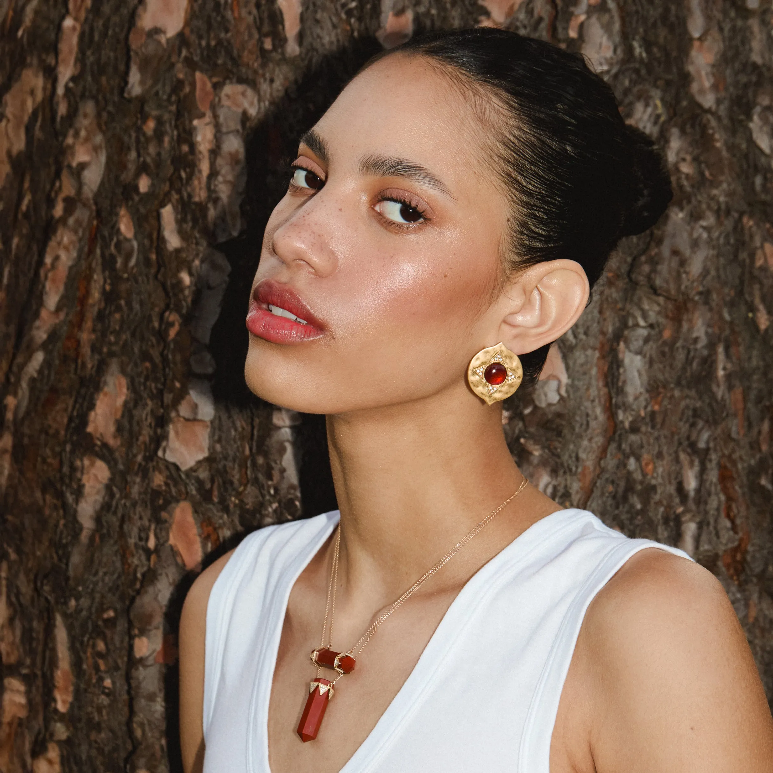 The Nova Red Jasper Vertical Diamond Crown Necklace x McMullen sold by House of Harlow 1960 product image thumbnail 5