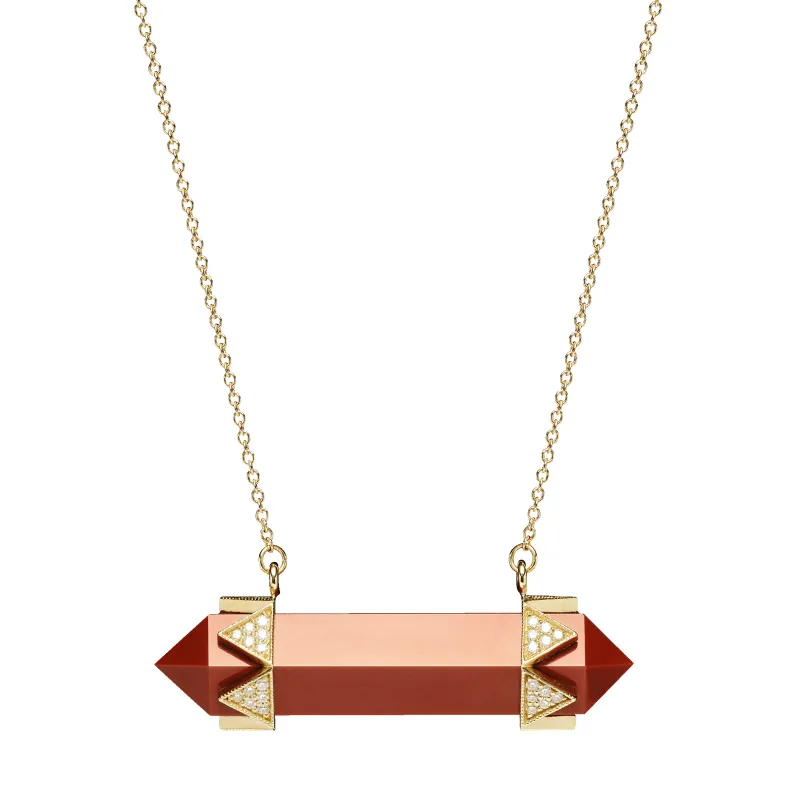 The Nova Red Jasper Horizontal Diamond Crown Necklace x McMullen sold by House of Harlow 1960