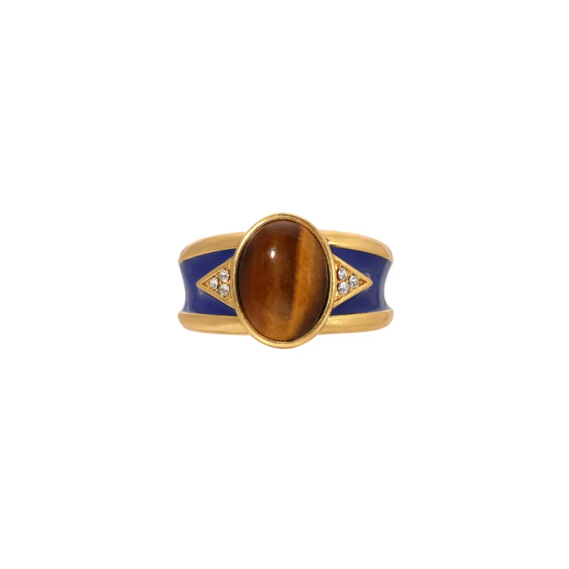 Tiger's Eye Madera Ring sold by House of Harlow 1960