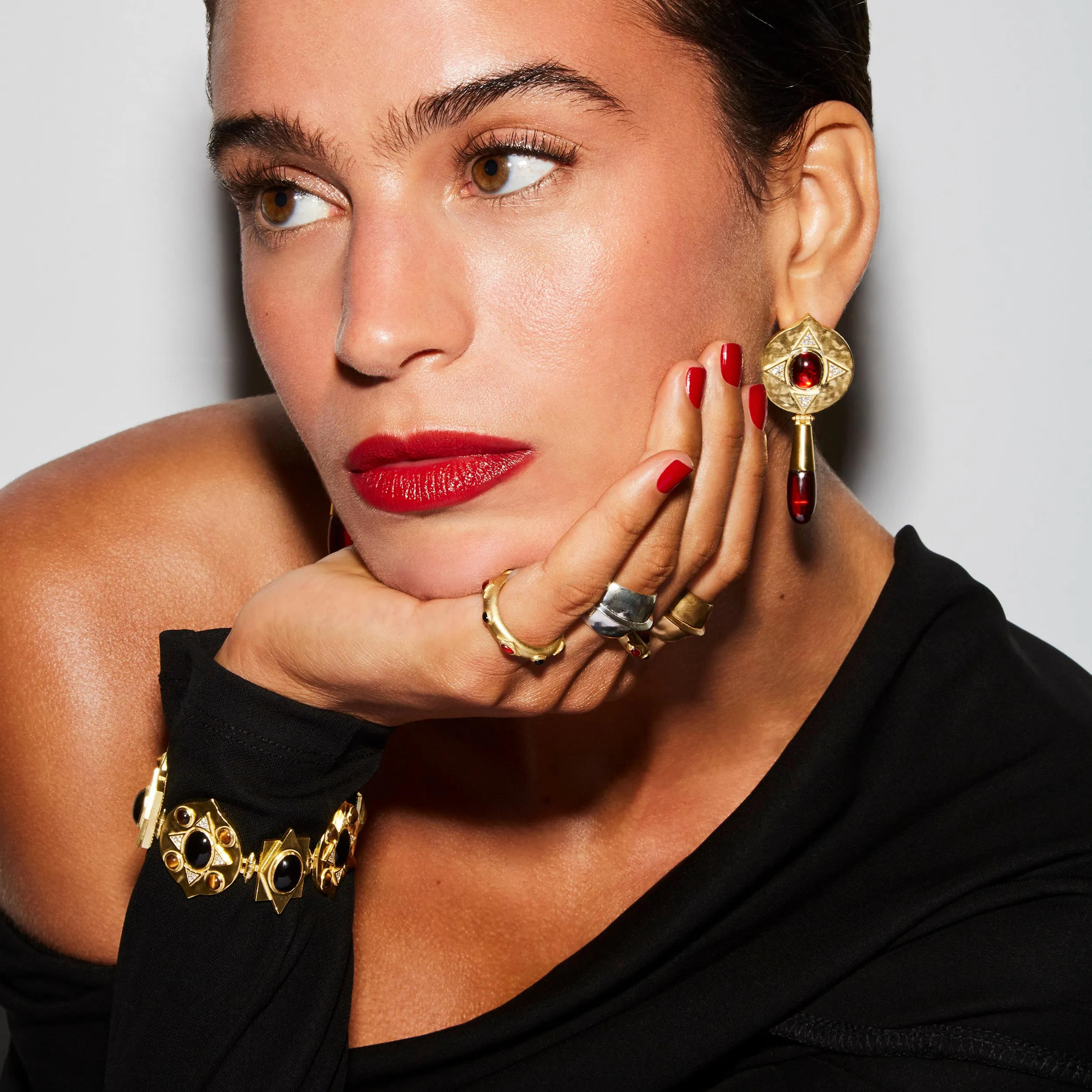 Hathor Teardrop Earrings sold by House of Harlow 1960 product image thumbnail 2