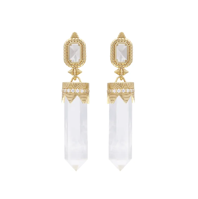 The Nova Crystal Diamond Drop Earrings sold by House of Harlow 1960