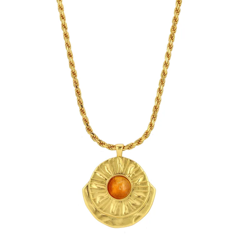 Honeycomb Citrine Arch Medallion sold by House of Harlow 1960