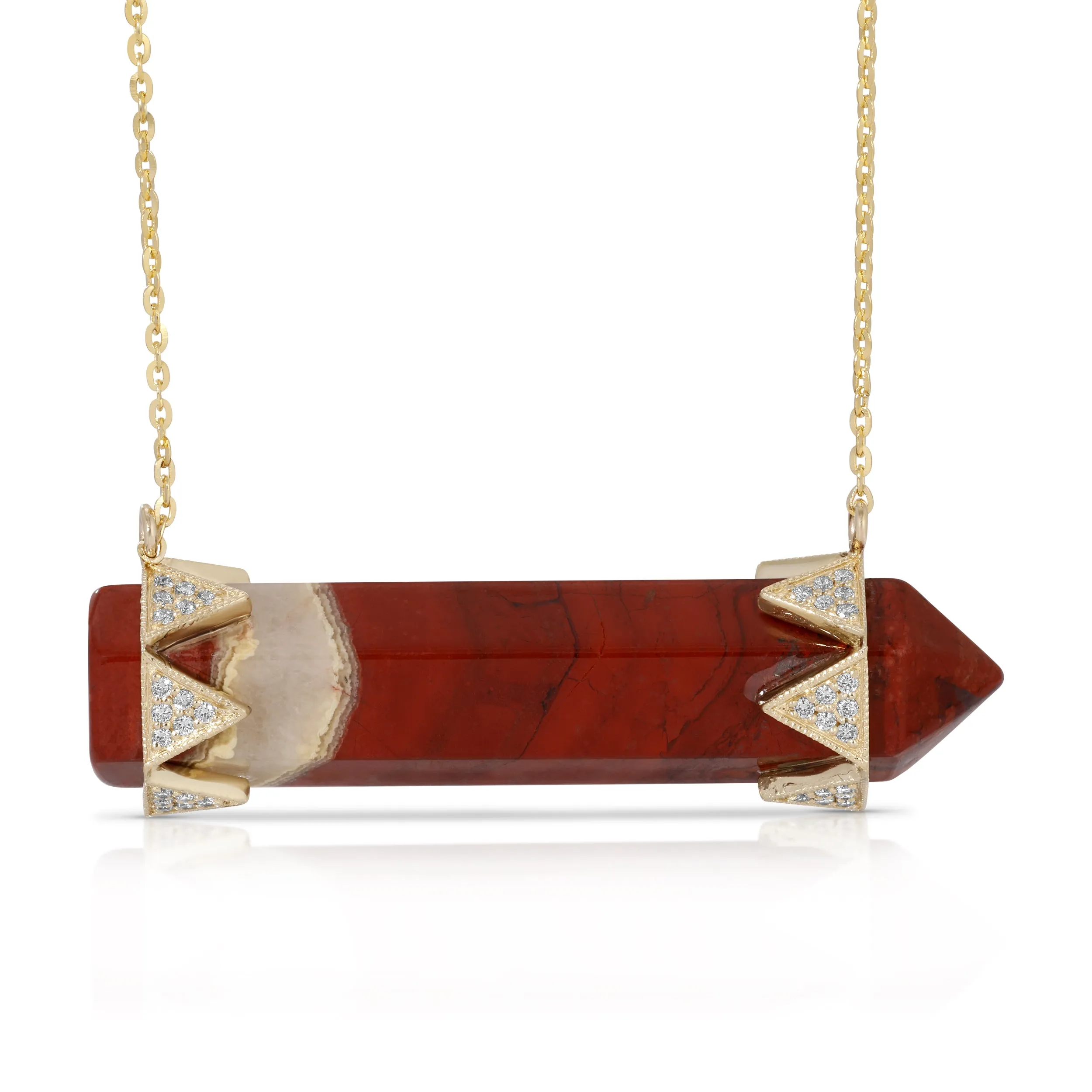 Red Jasper Horizontal Diamond Crown Necklace sold by House of Harlow 1960 product image thumbnail 3