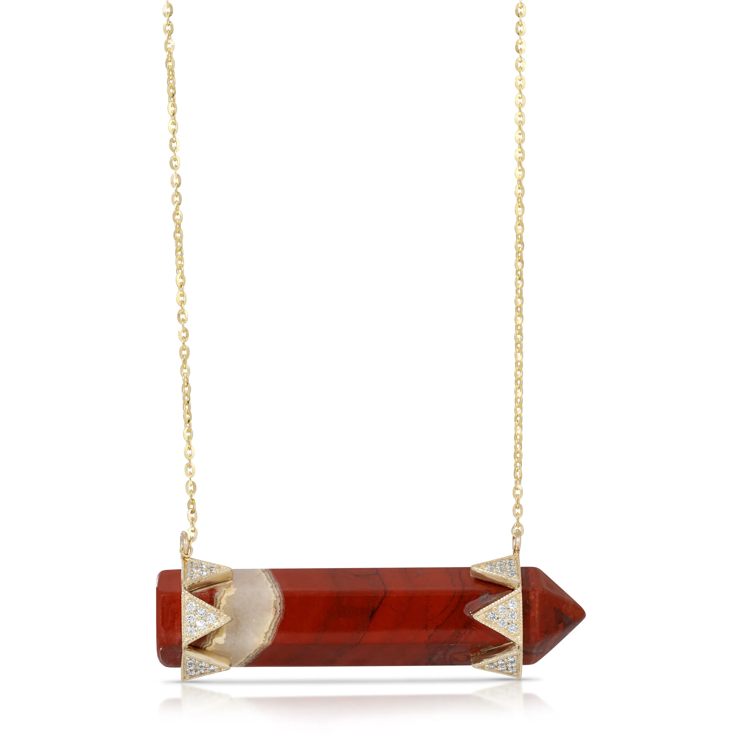 Red Jasper Horizontal Diamond Crown Necklace sold by House of Harlow 1960