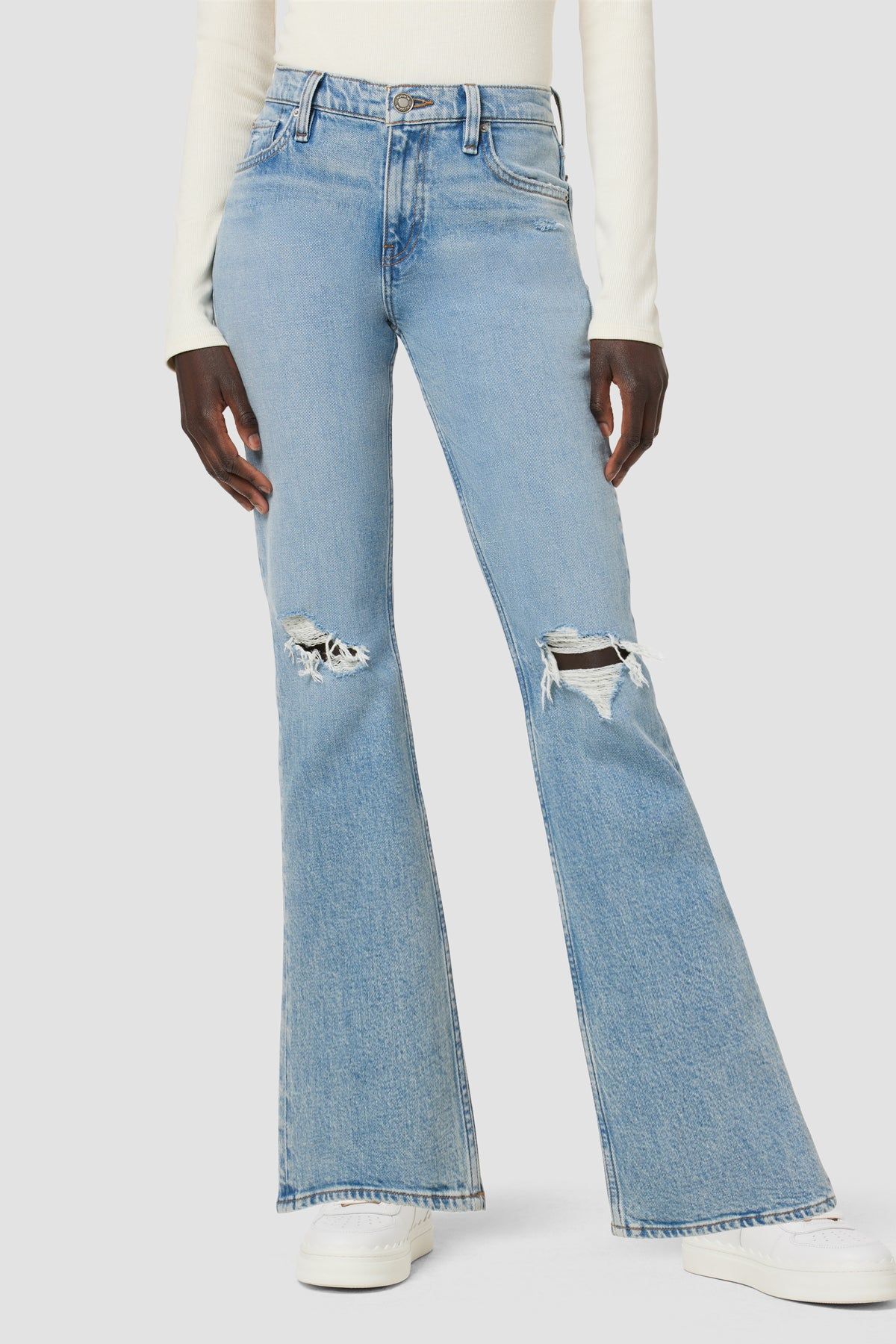 Farrah Mid-Rise Barefoot Bootcut Jean sold by Hudson Jeans