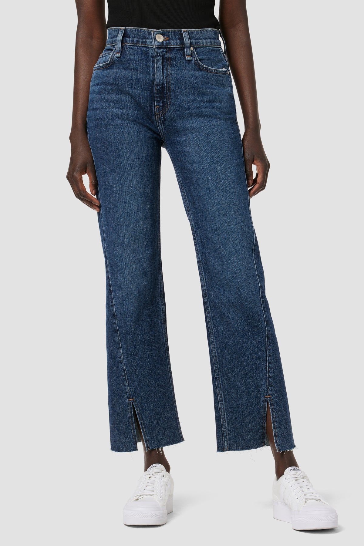 Remi High-Rise Straight Ankle Forward Seam Jean w/ Slit Hem sold by Hudson Jeans