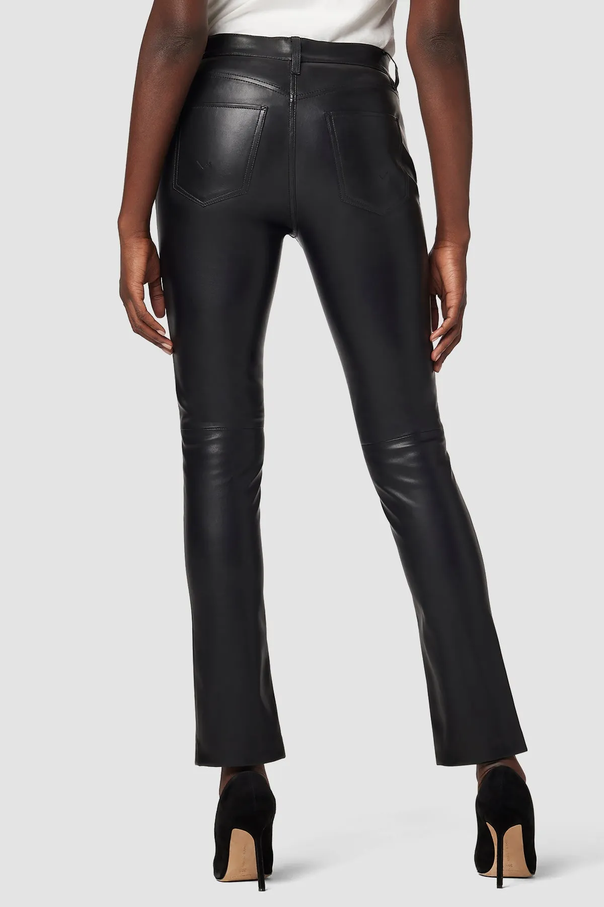 Barbara High-Rise Straight Vegan Leather Ankle Jean w/ Slit Hem sold by Hudson Jeans product image thumbnail 3