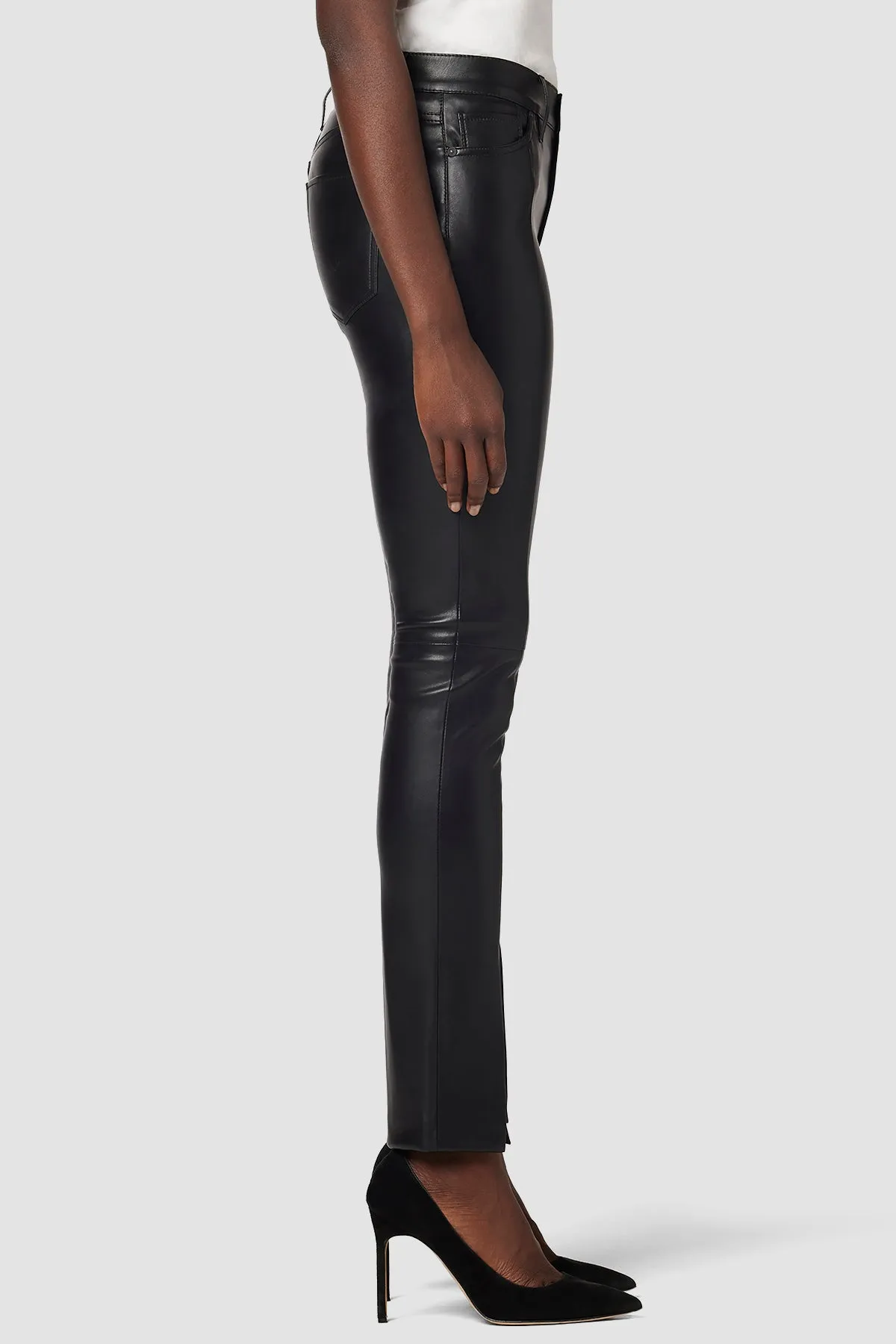 Barbara High-Rise Straight Vegan Leather Ankle Jean w/ Slit Hem sold by Hudson Jeans product image thumbnail 2