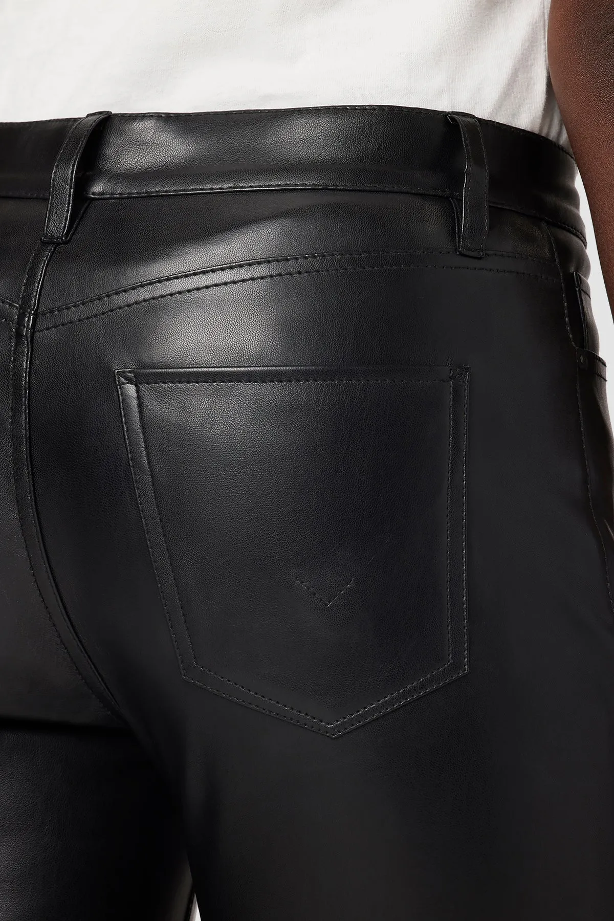 Barbara High-Rise Straight Vegan Leather Ankle Jean w/ Slit Hem sold by Hudson Jeans product image thumbnail 5