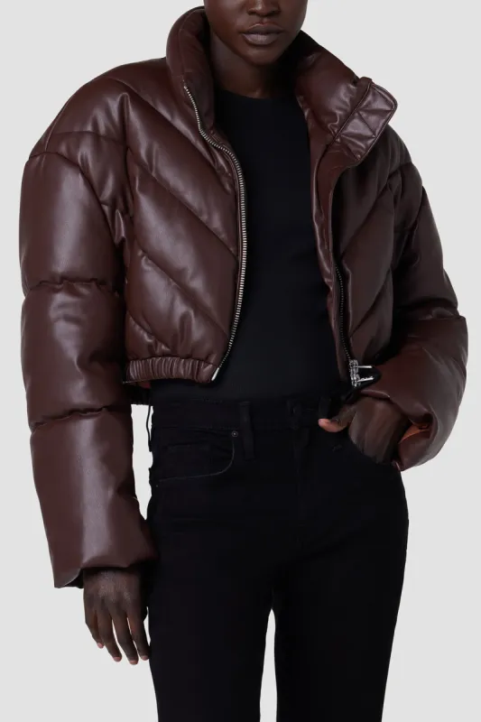 Cropped Vegan Leather Chevron Puffer sold by Hudson Jeans