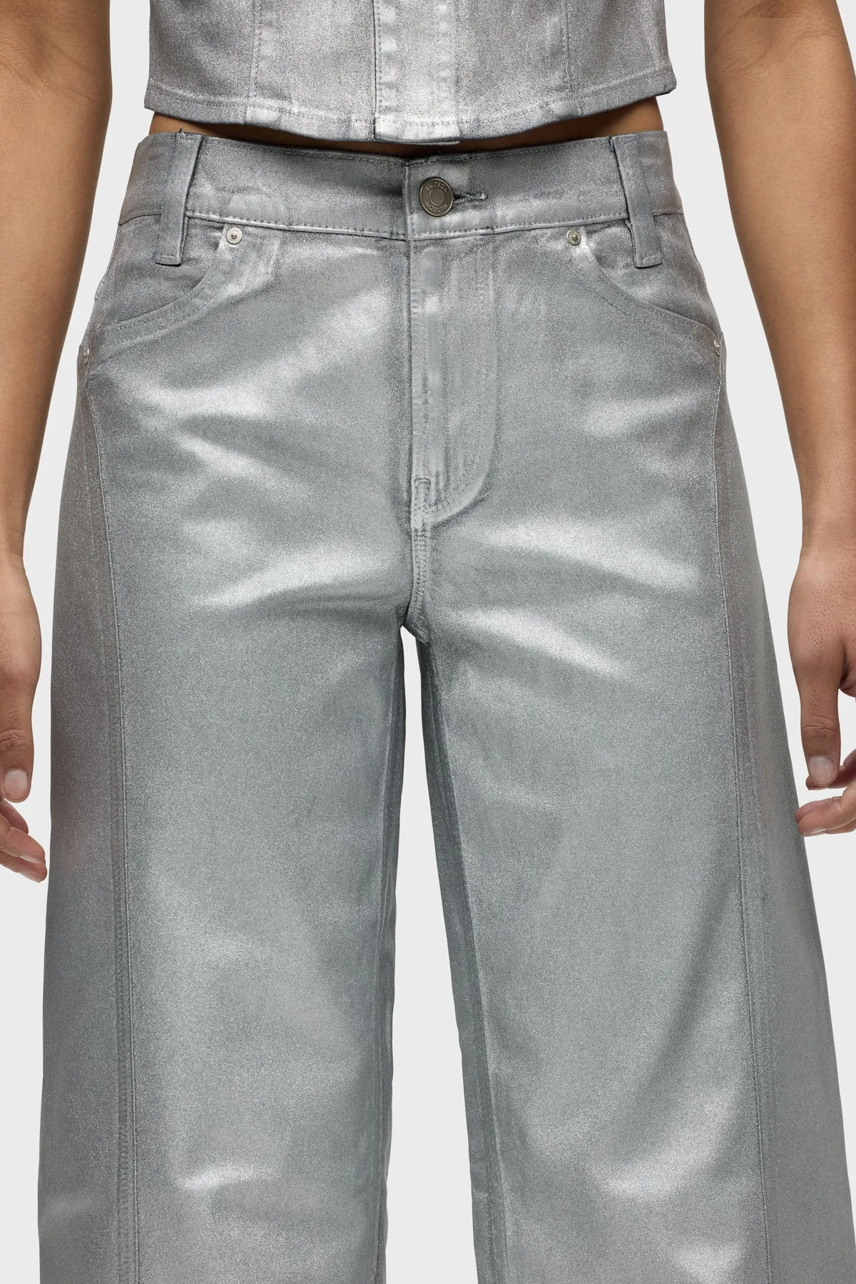 Lexi Mid-Rise Coated Seamed Wide Leg sold by Hudson Jeans product image thumbnail 4