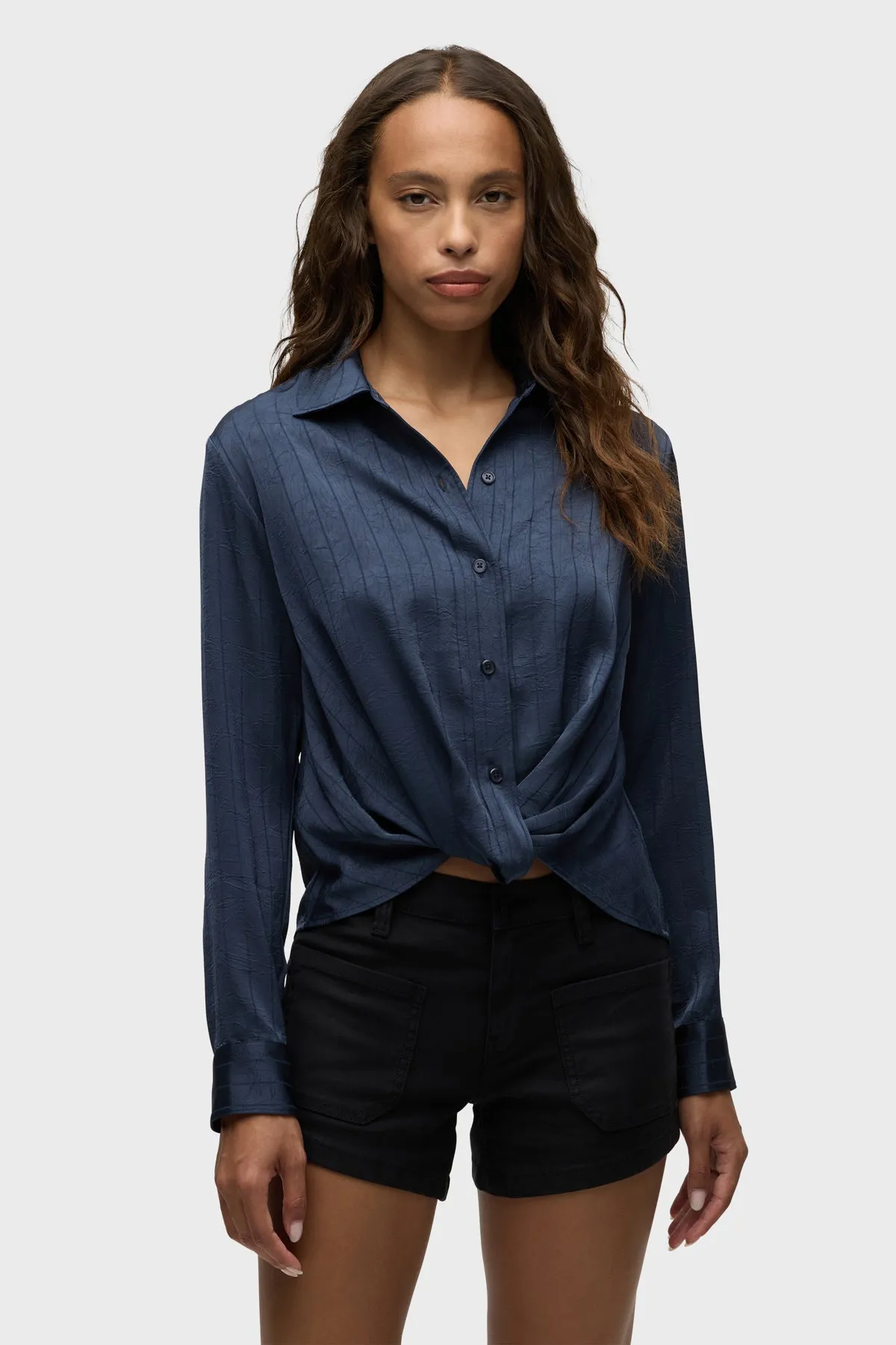 Long Sleeve Knotted Button Down Shirt sold by Hudson Jeans