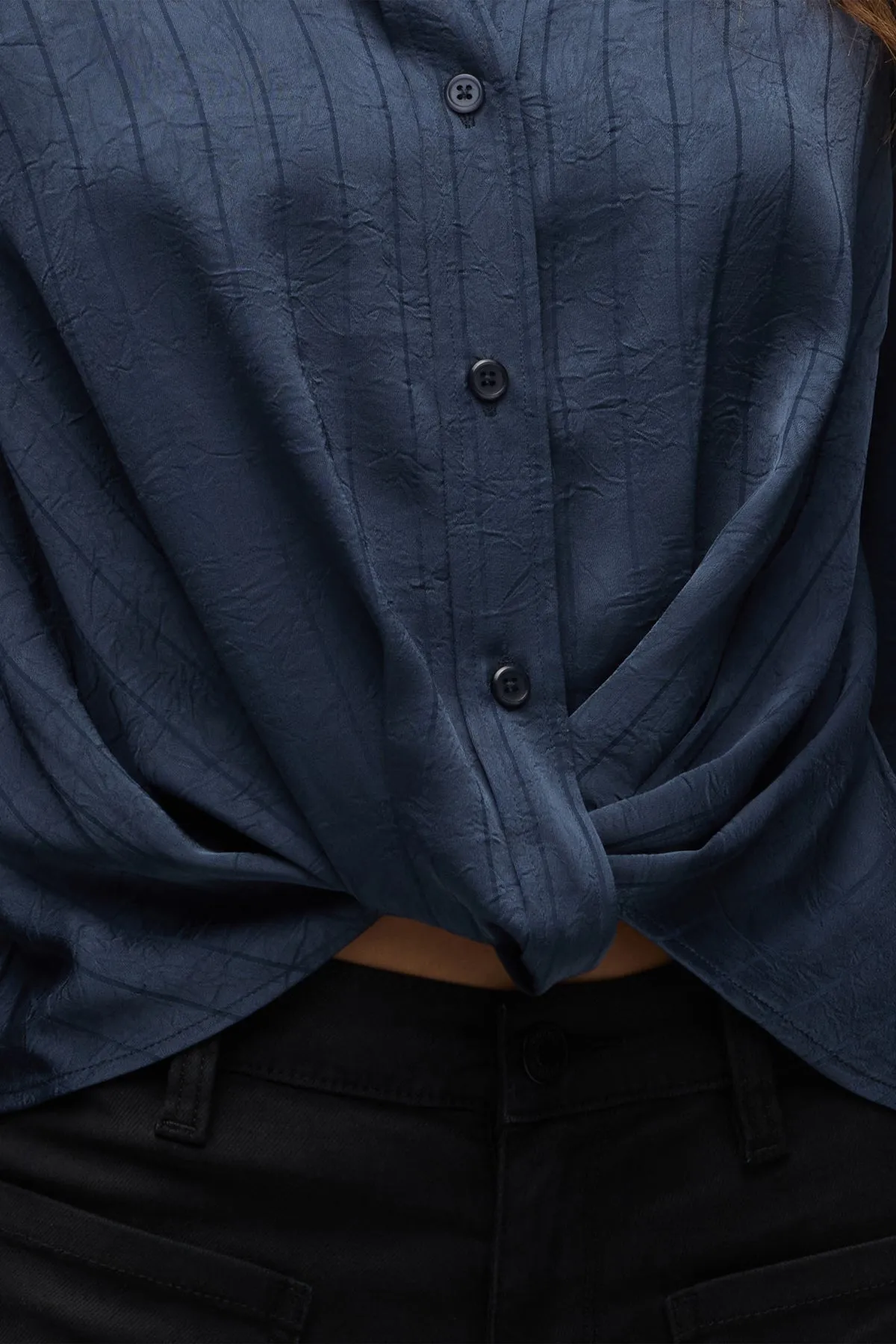 Long Sleeve Knotted Button Down Shirt sold by Hudson Jeans product image thumbnail 4