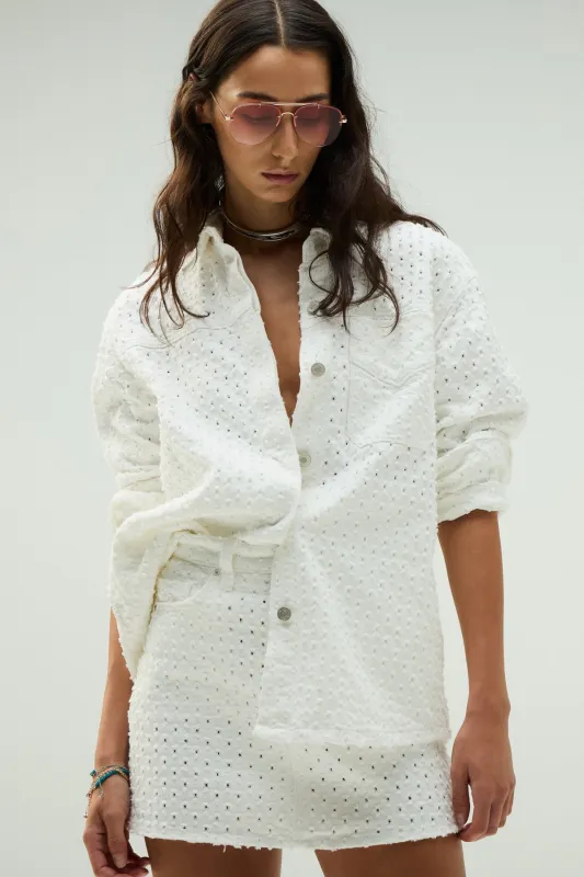 Tattered Shacket made by Hudson Jeans