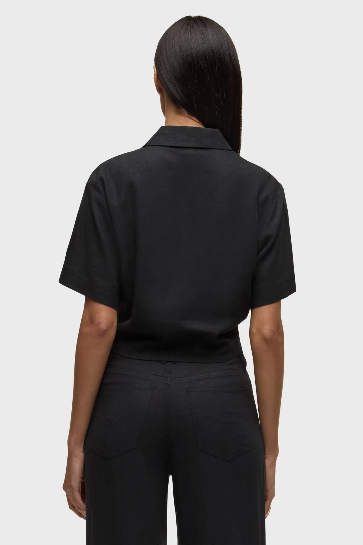 Short Sleeve Knotted Button Down Shirt sold by Hudson Jeans product image thumbnail 3