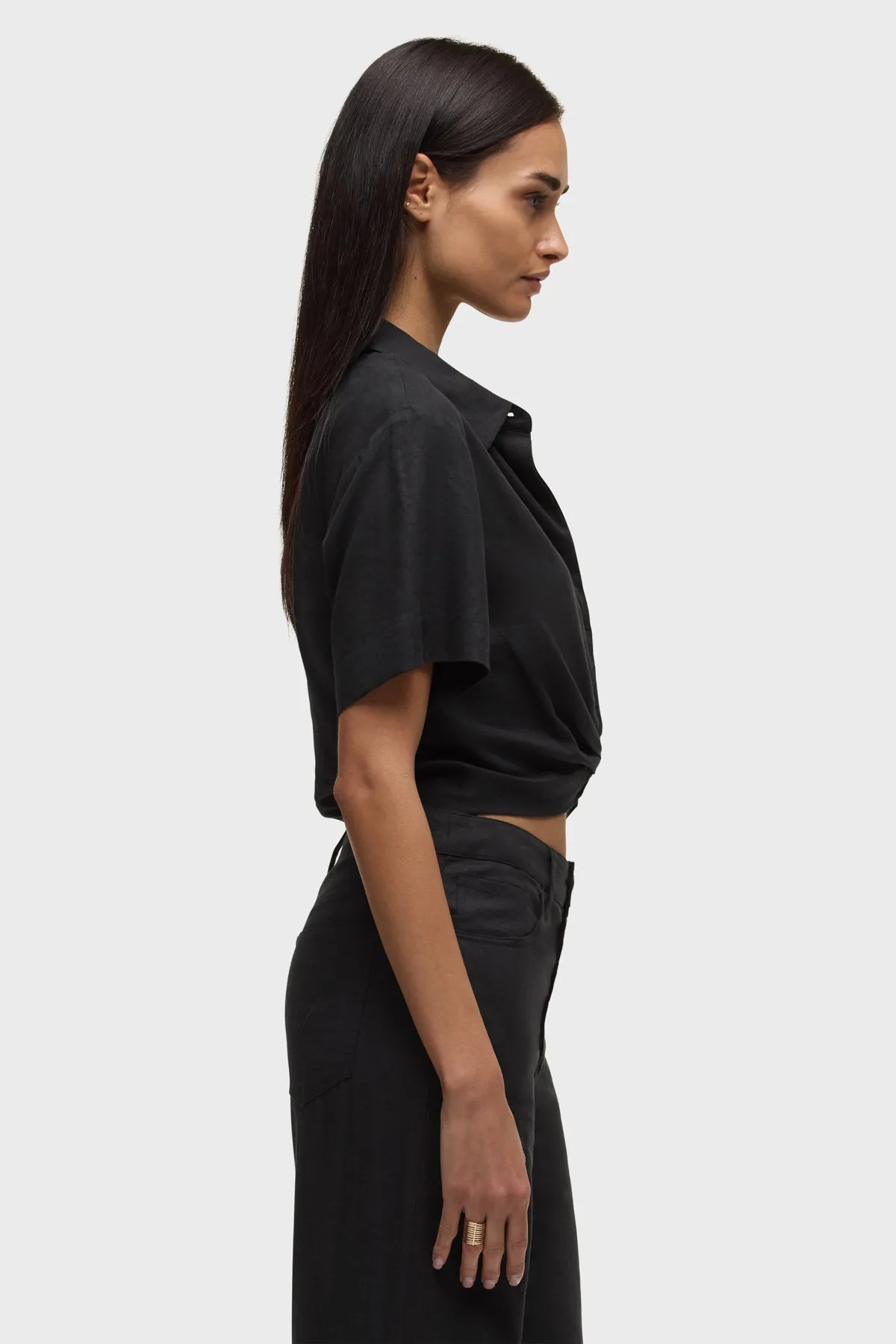 Short Sleeve Knotted Button Down Shirt sold by Hudson Jeans product image thumbnail 2