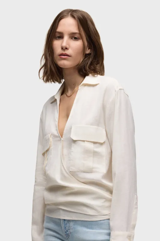 Long Sleeve Wrap Shirt made by Hudson Jeans