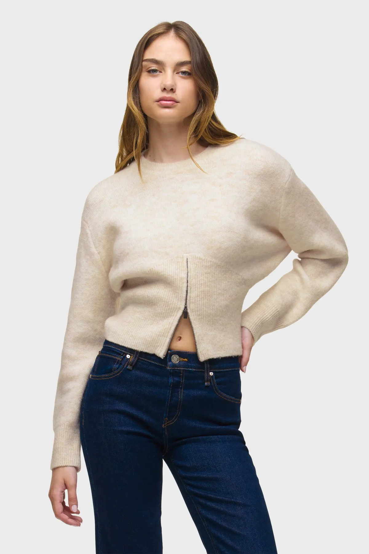 Lizbeth Front Zip Sweater sold by Hudson Jeans