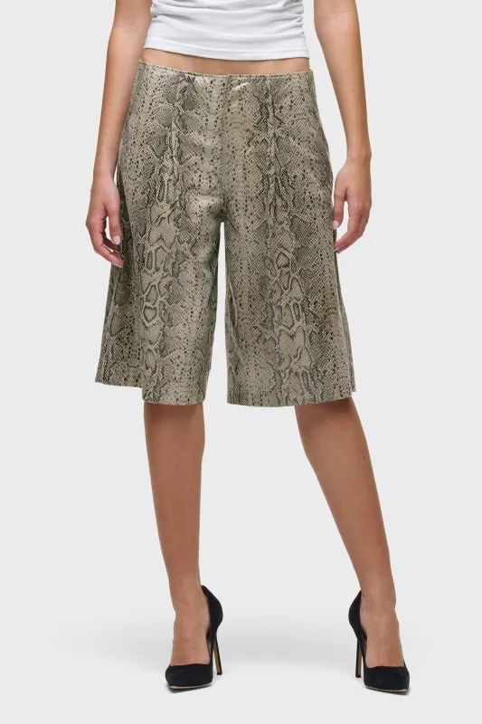 Leather Pleated Trouser Short sold by Hudson Jeans