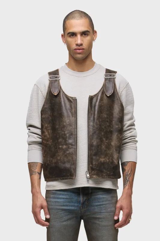 Success Leather Zip Vest sold by Hudson Jeans