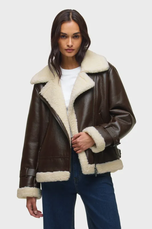 Vegan Leather Sherpa Jacket sold by Hudson Jeans