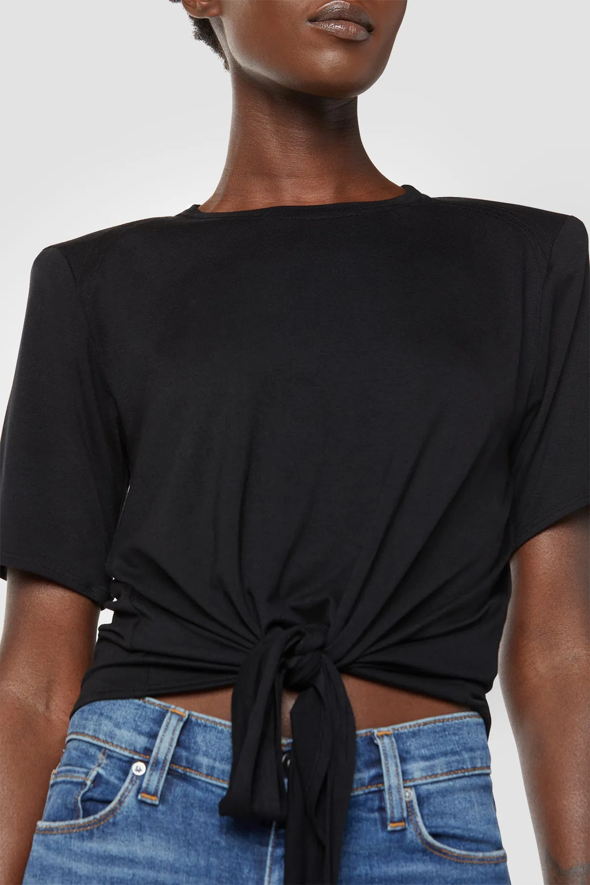 Shoulder Pad Tie Front Tee sold by Hudson Jeans product image thumbnail 4