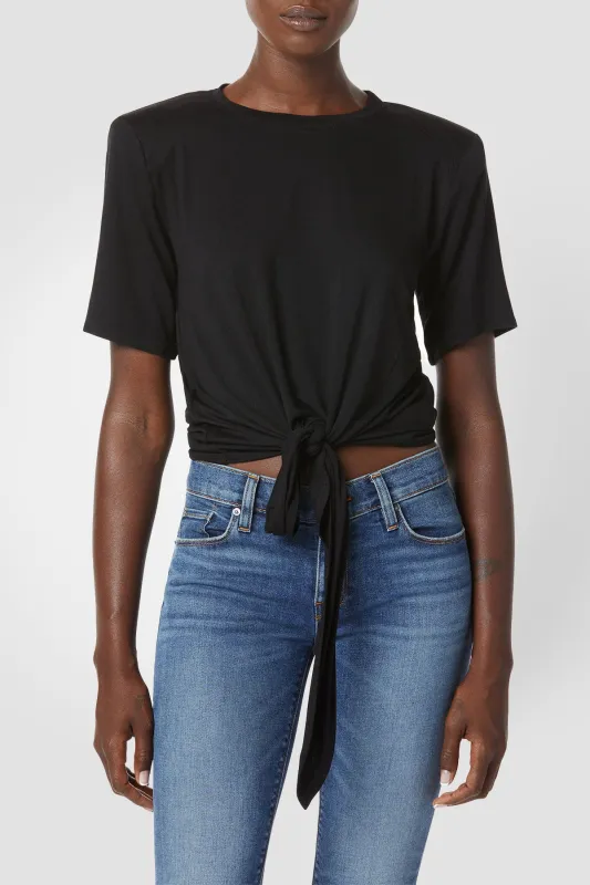 Shoulder Pad Tie Front Tee sold by Hudson Jeans