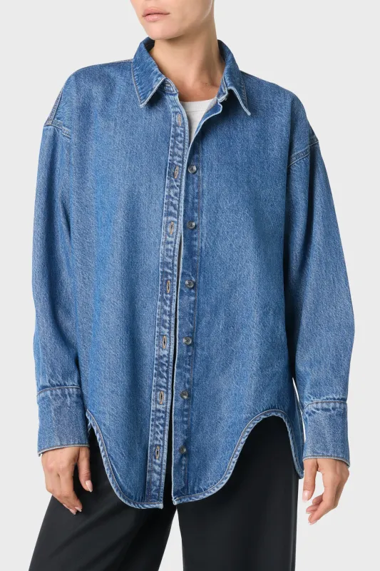 Denim Shirt With Hem Detail made by Hudson Jeans